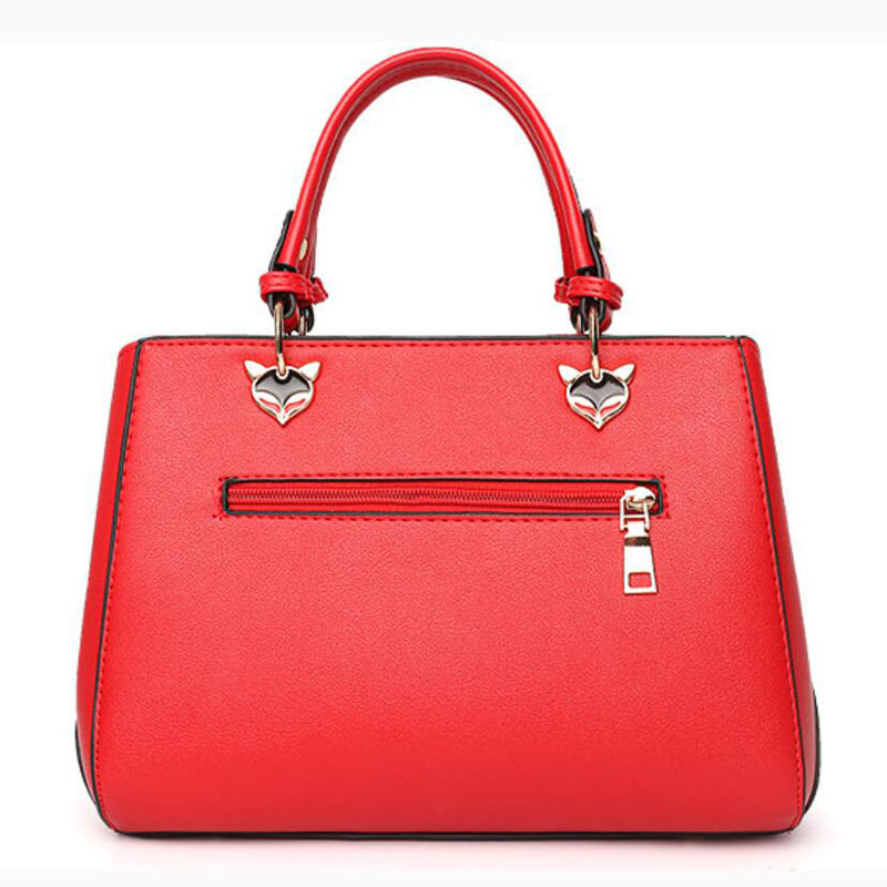 Women's Pom-Pom PU Leather Tote Bag – Patchwork Crossbody Shoulder Handbag