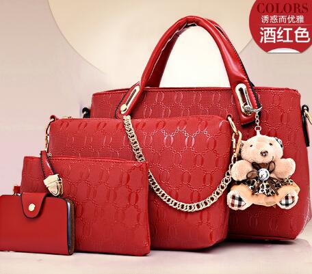 new vs fashion handbags embossed four piece ladies bag shoulder diagonal handbag