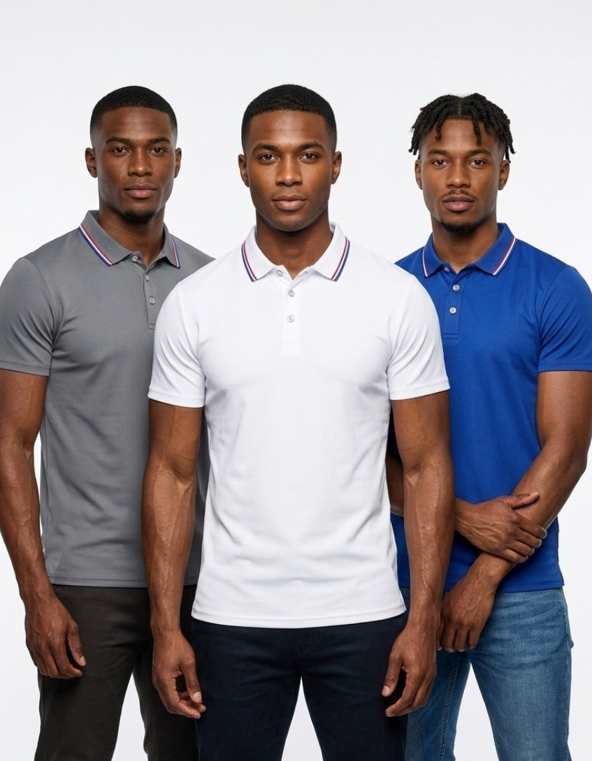 Men's Breathable Polo Shirt – Solid Color Short Sleeve