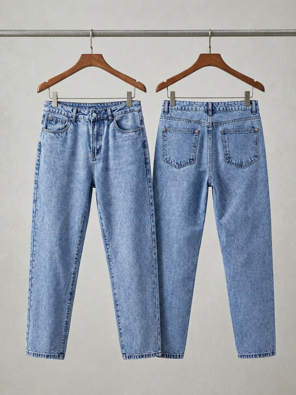 Men's Slim Fit Washed Blue Denim Jeans – Ankle Length