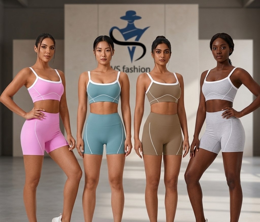 Women's 2-Piece Yoga Set – Spaghetti Strap Top & Contrast Pants