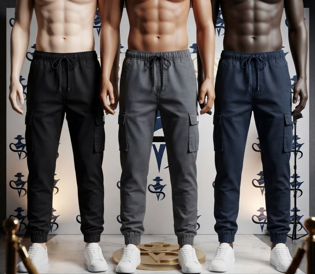 Men's Cargo Harem Pants – Streetwear Joggers with Drawstring