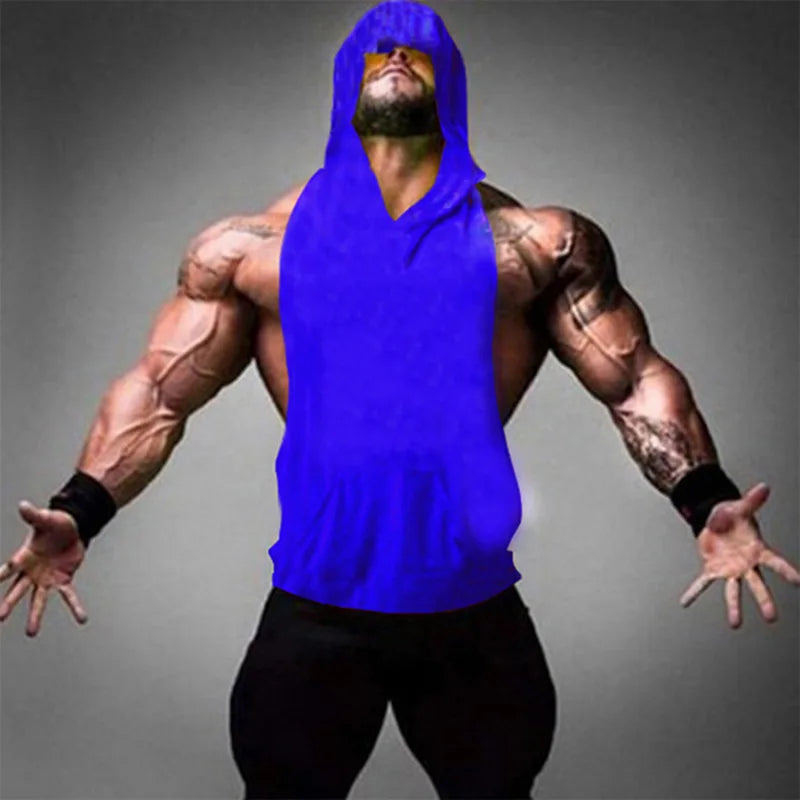 Men's Sleeveless Hooded Tank Top