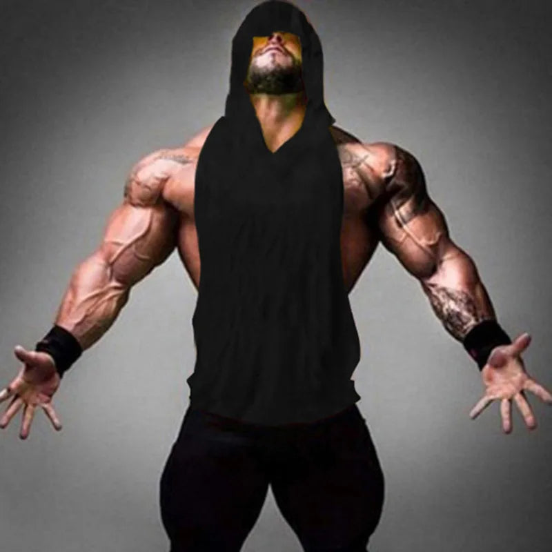 Men's Sleeveless Hooded Tank Top