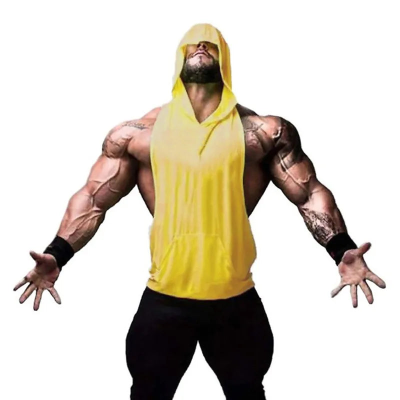 Men's Sleeveless Hooded Tank Top