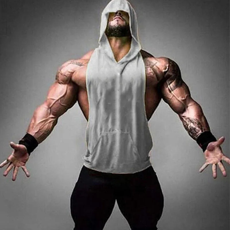 Men's Sleeveless Hooded Tank Top