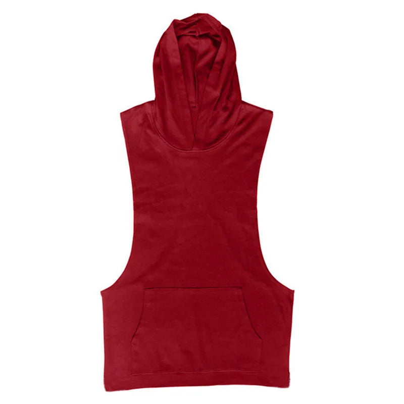 Men's Sleeveless Hooded Tank Top