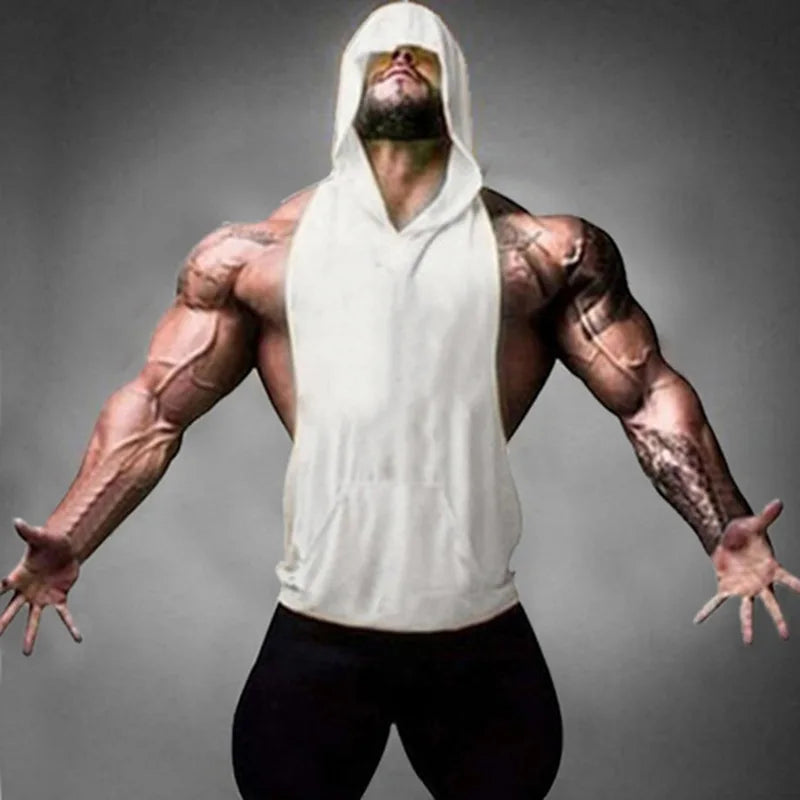 Men's Sleeveless Hooded Tank Top