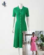 Collared Knit Midi Dress