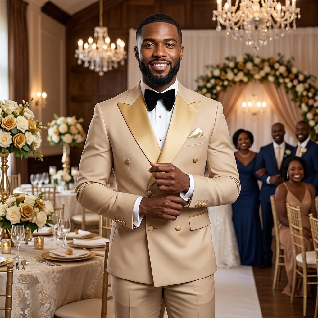 Men's Khaki Two-Piece Suit