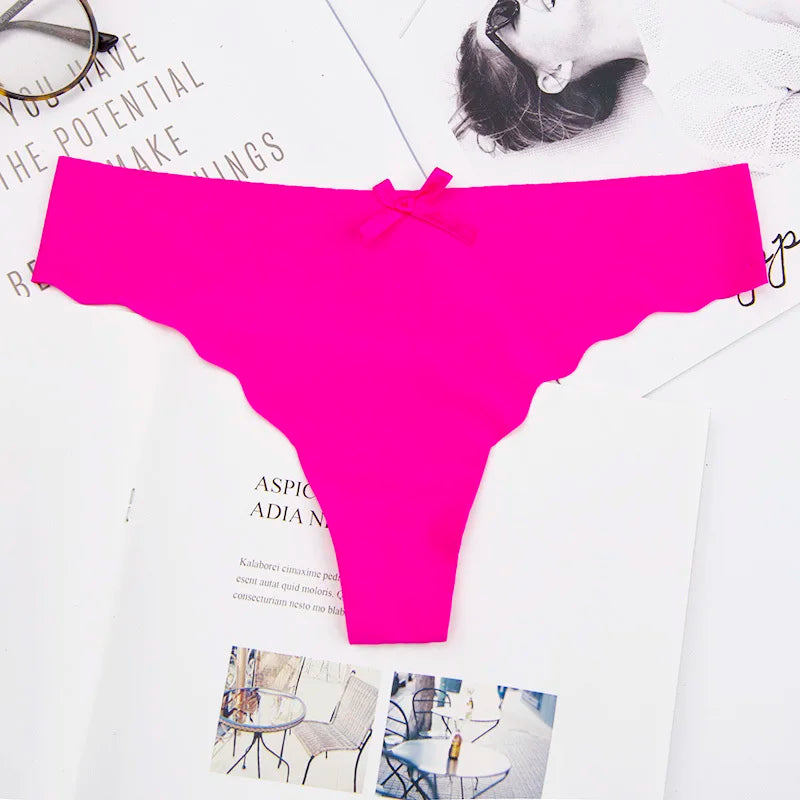 Women's Lace G-String Thong Panties – Seamless Low-Rise Bikini Underwear