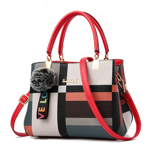 Women's Luxury Plaid Shoulder Bag — Designer Tote Handbag