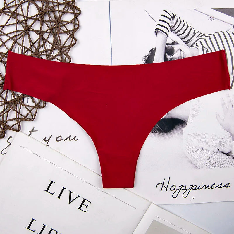 Women's Lace G-String Thong Panties – Seamless Low-Rise Bikini Underwear