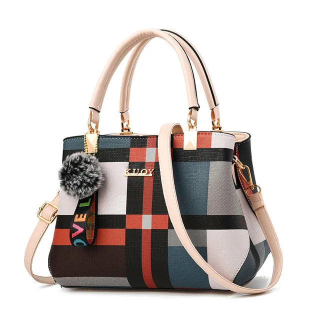 Women's Luxury Plaid Shoulder Bag — Designer Tote Handbag