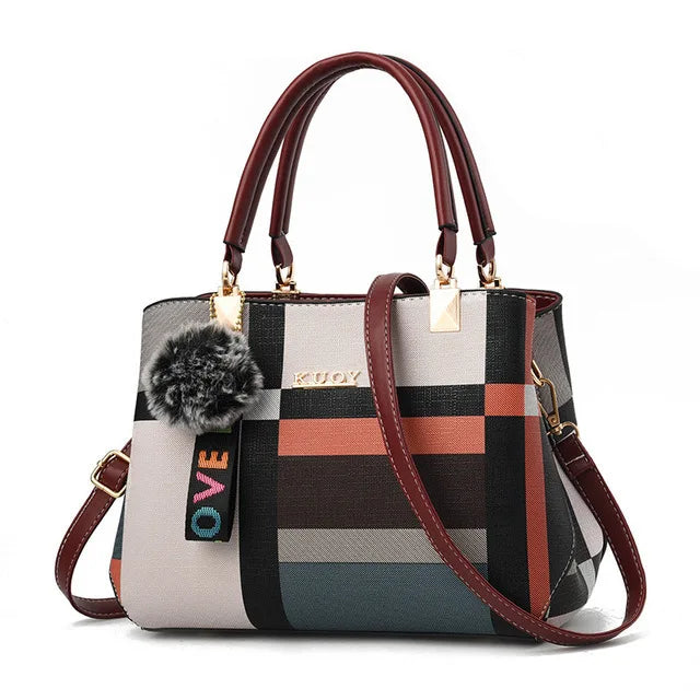 Women's Luxury Plaid Shoulder Bag — Designer Tote Handbag