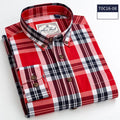 Men's Classic Plaid Shirt — 100% Cotton Long Sleeve