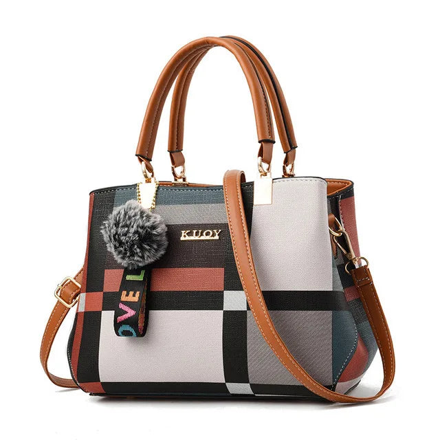 Women's Luxury Plaid Shoulder Bag — Designer Tote Handbag