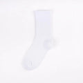 Men's Cotton Crew Socks – High Tube Solid Color Everyday Socks (White & Black)
