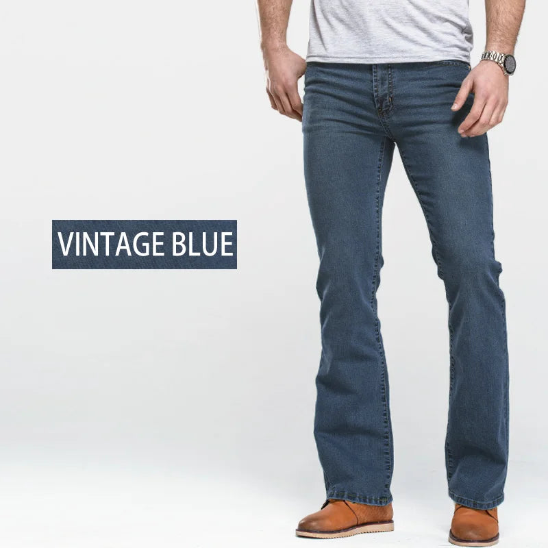 Men's Bootcut Stretch Jeans – Slim Fit Flared Denim