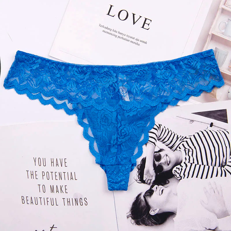 Women's Lace G-String Thong Panties – Seamless Low-Rise Bikini Underwear