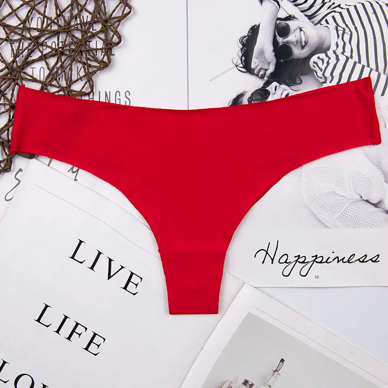 Women's Lace G-String Thong Panties – Seamless Low-Rise Bikini Underwear