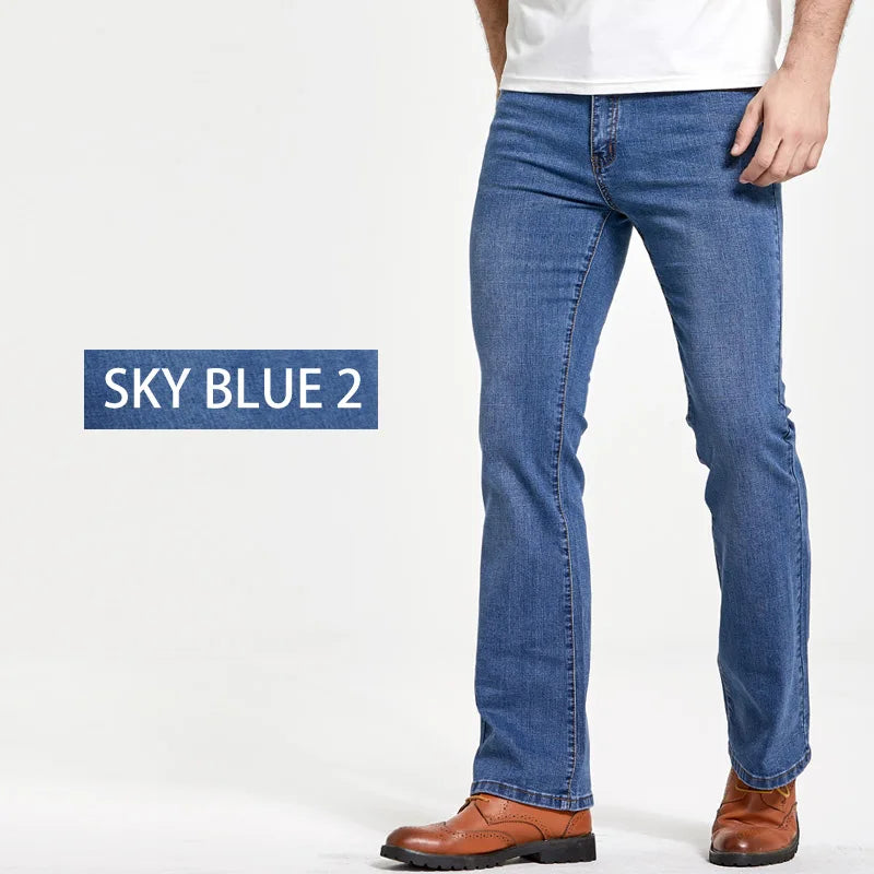 Men's Bootcut Stretch Jeans – Slim Fit Flared Denim