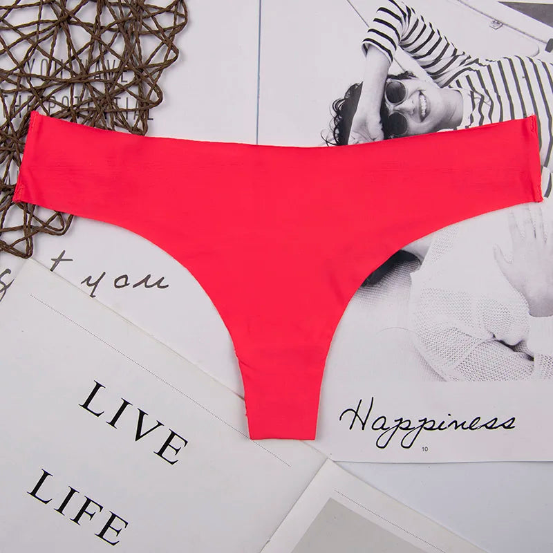 Women's Lace G-String Thong Panties – Seamless Low-Rise Bikini Underwear