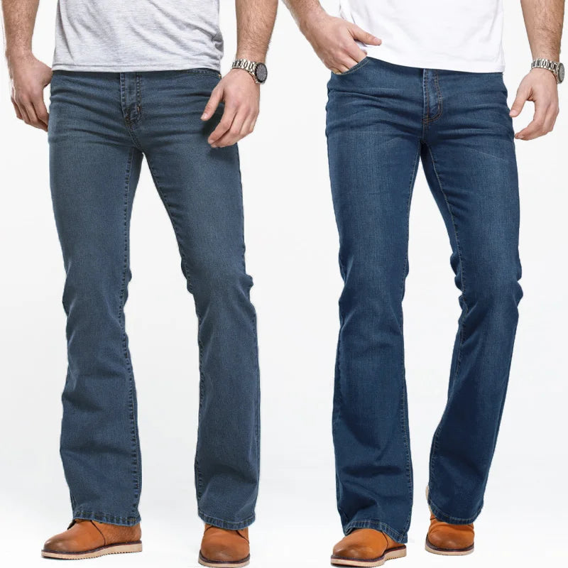 Men's Bootcut Stretch Jeans – Slim Fit Flared Denim