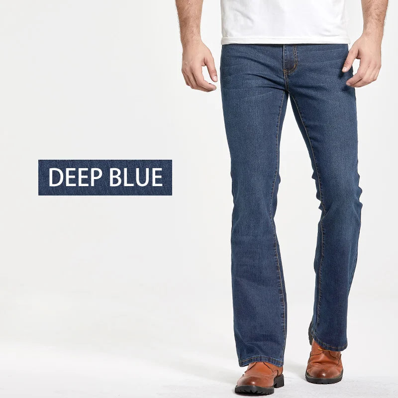 Men's Bootcut Stretch Jeans – Slim Fit Flared Denim
