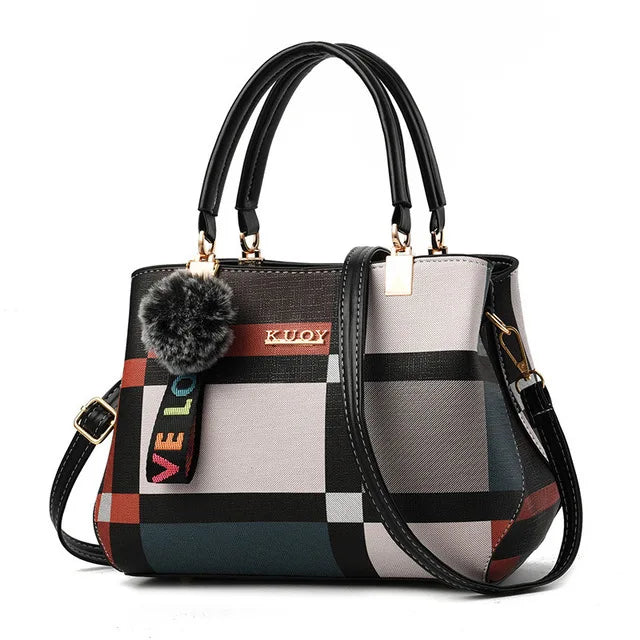 Women's Luxury Plaid Shoulder Bag — Designer Tote Handbag