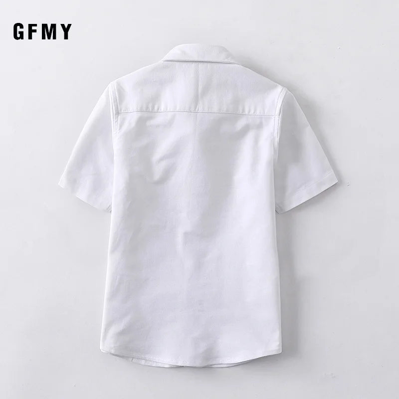 Boys' Pure Cotton Short Sleeve Shirt – Casual Solid Color Blouse for Ages 2–14