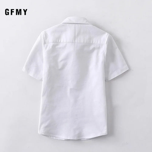 Boys' Pure Cotton Short Sleeve Shirt – Casual Solid Color Blouse for Ages 2–14