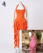 Ruffle Halter Mini Dress