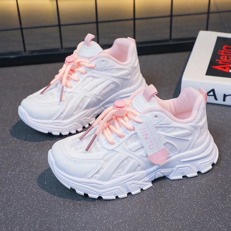 Girls Network Red Daddy Shoes 2024 Spring and Autumn New Children's Korean Version Wear-resistant Sports Boy Casual Shoes