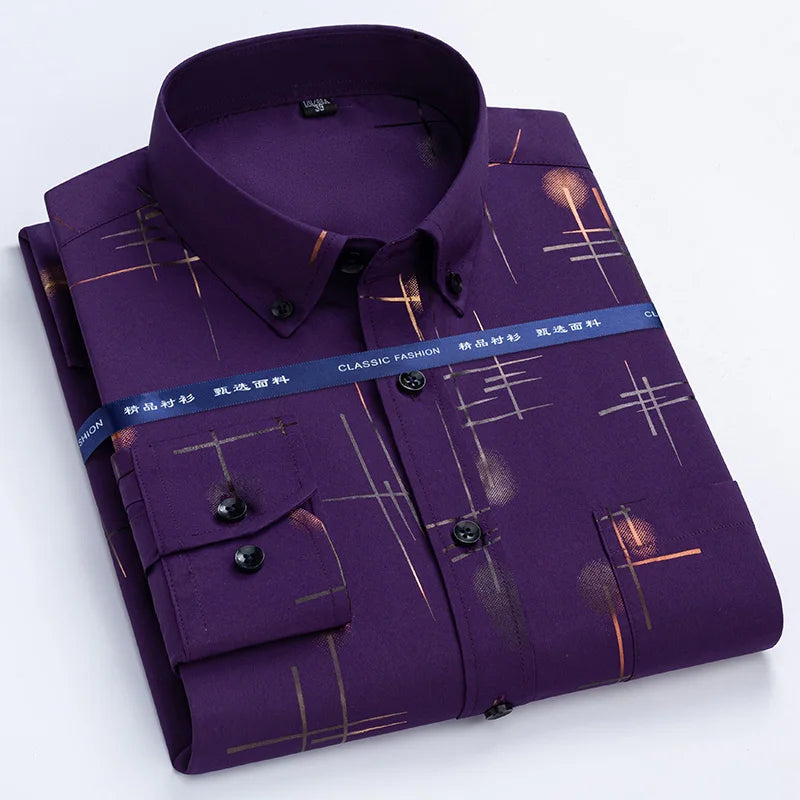 Men's Slim Fit Plaid Dress Shirt | Non-Iron Business Casual