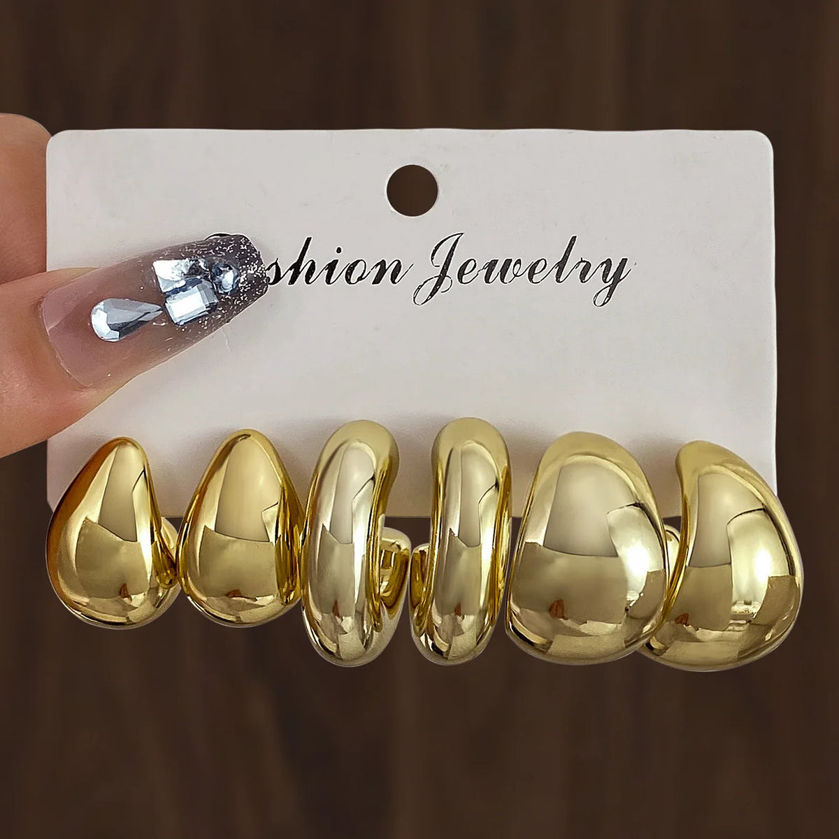 Chunky Hoop Earrings Set