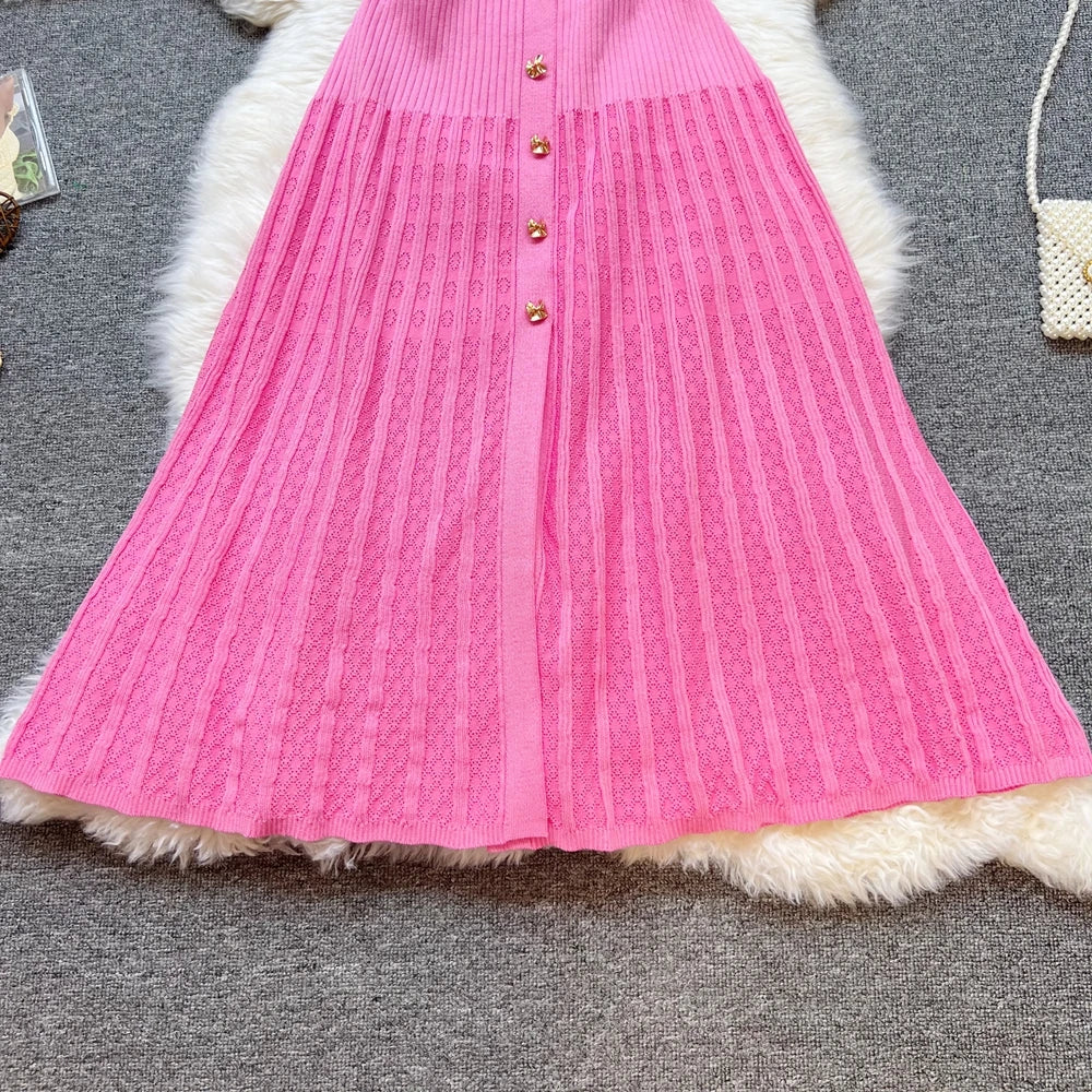 Collared Knit Midi Dress