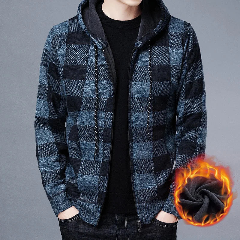 Men's Fleece Hooded Cardigan Jacket