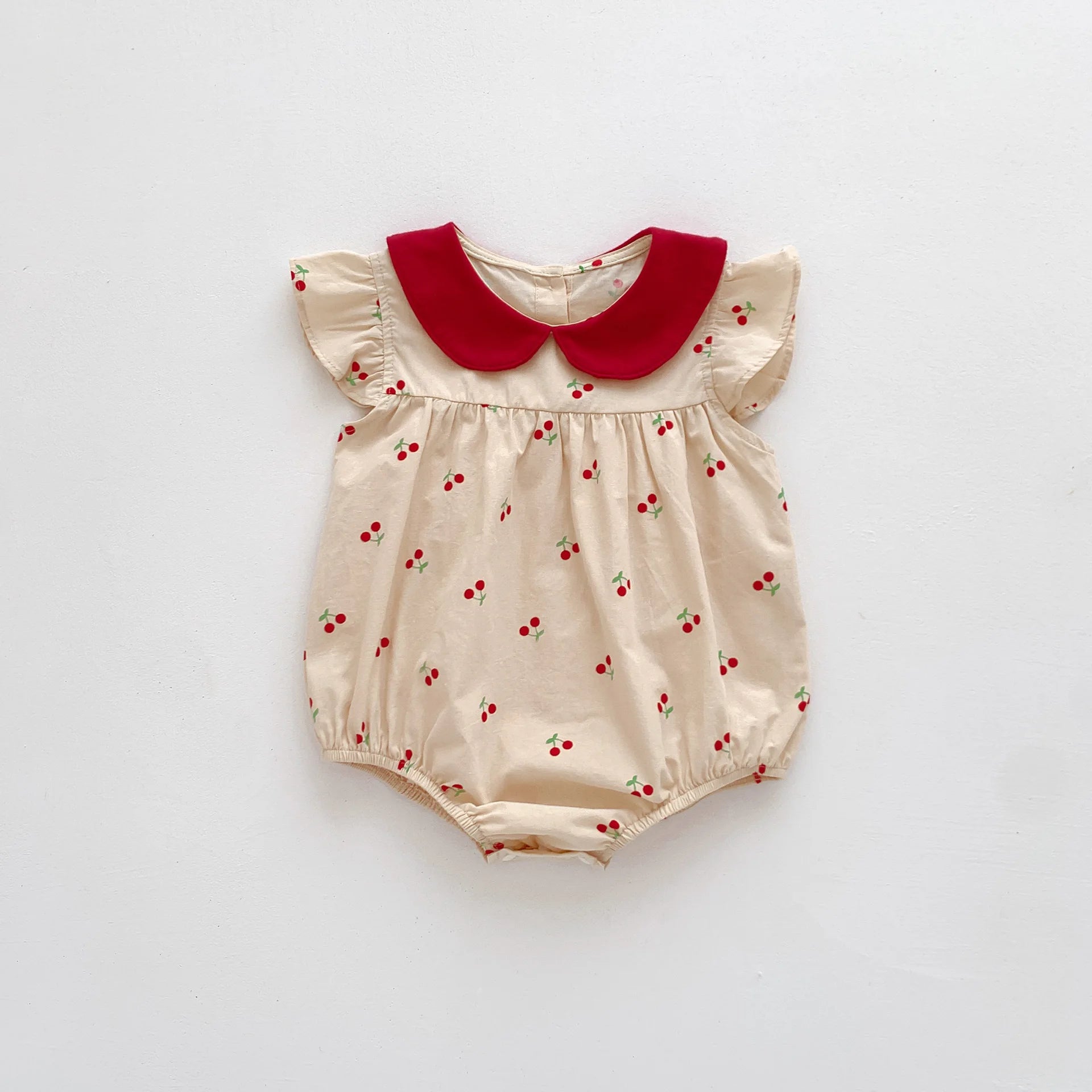 Baby Girl Floral Romper — Long Sleeve Cotton Jumpsuit