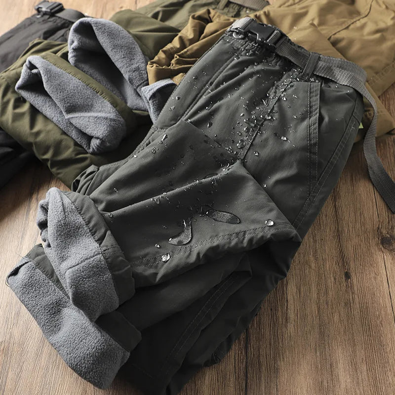 Men's Fleece-Lined Windproof Outdoor Pants – Straight Leg