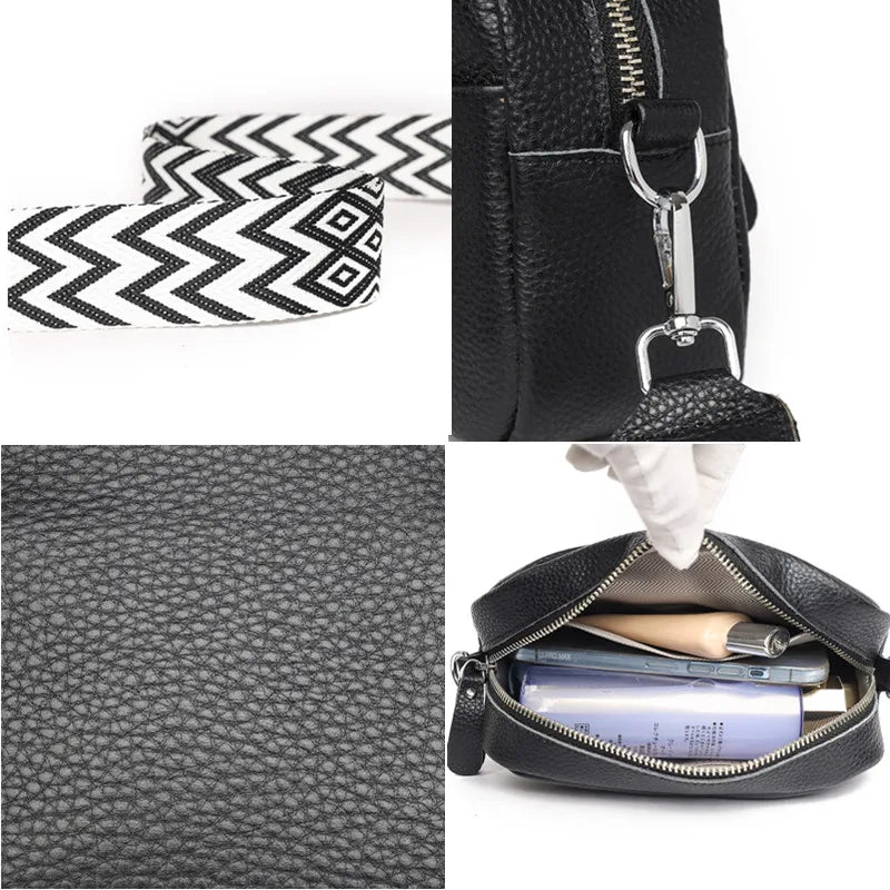 Women's Genuine Leather Crossbody Shoulder Bag — Luxury Cowhide Handbag & Messenger Tote | 9 Colors