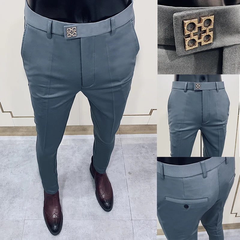 Men's Slim Fit Dress Pants – Stretch Formal Trousers