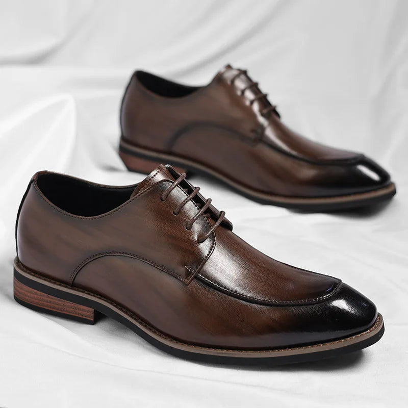 Men's Genuine Leather Oxford Shoes — Lace-Up Dress Shoes