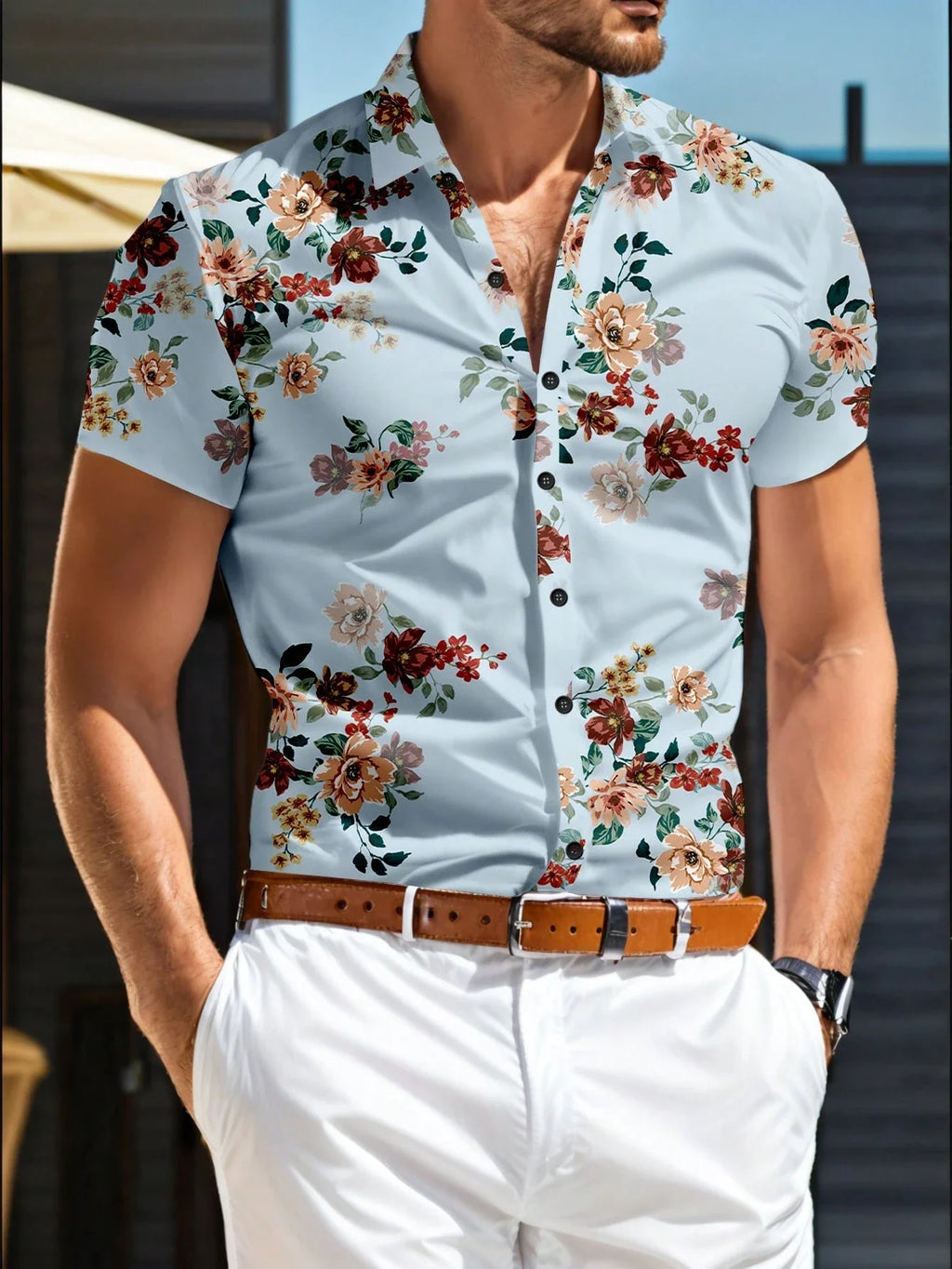 Men's Hawaiian Aloha Shirt — Casual Beach Short Sleeve