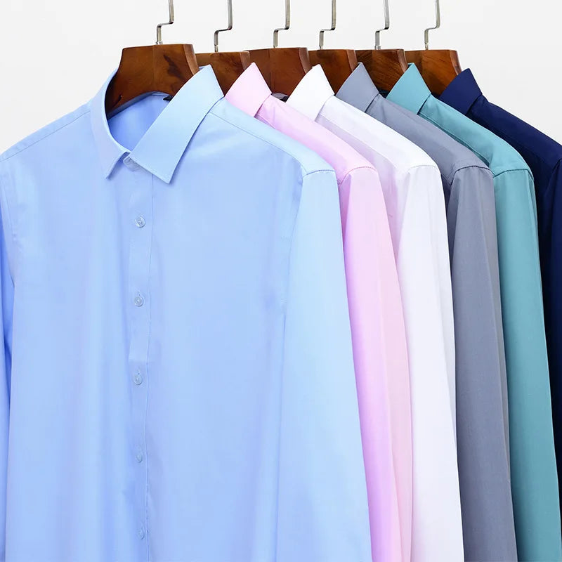Men's Bamboo Fiber Dress Shirt — Anti-Wrinkle Slim Fit