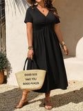 Women's Casual Plain Color Dress, Loose-Fitting Design, Perfect for Daily Wear & Comfortable Fit, Ideal for Everyday