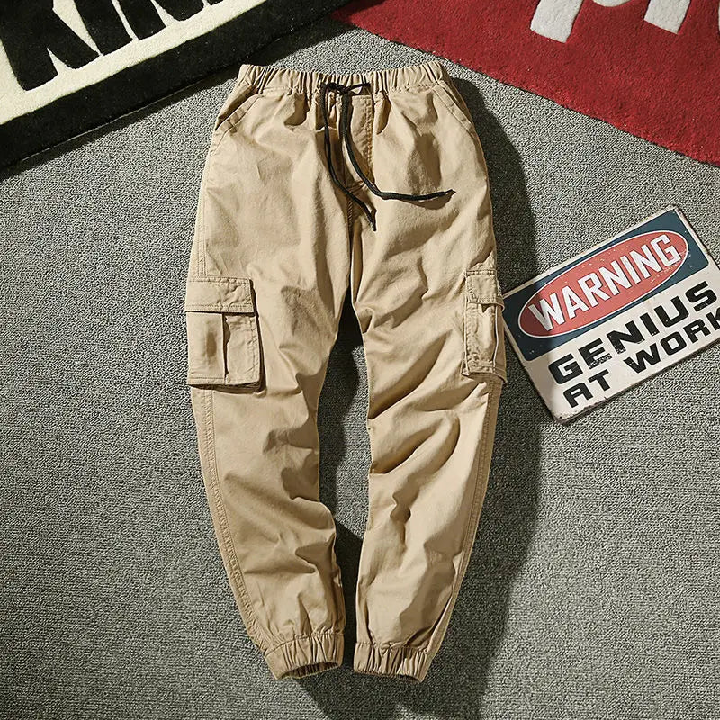 Men's Cargo Harem Pants – Streetwear Joggers with Drawstring