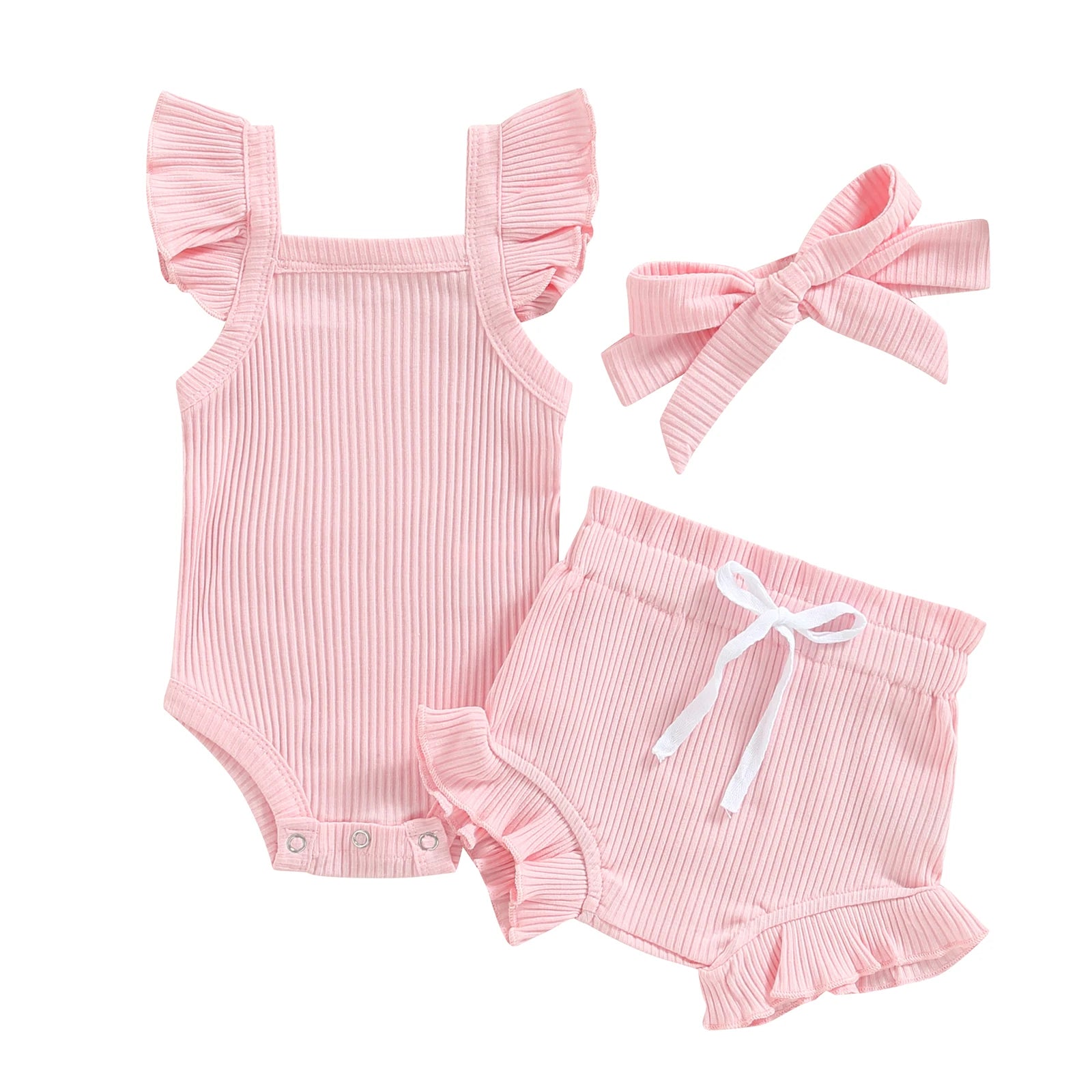 Baby Girl 2-Piece Set — Square Neck Top & Shorts