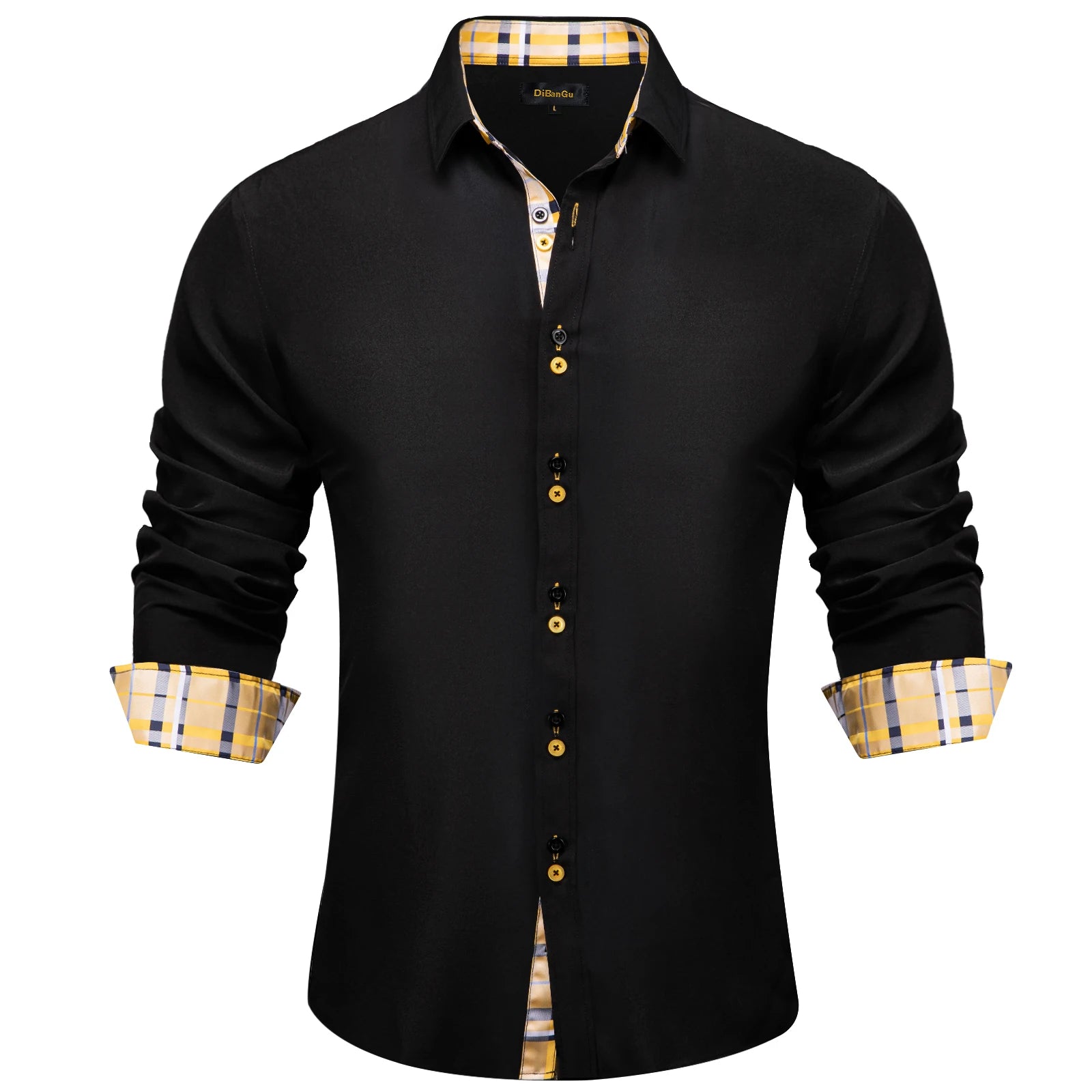 Men's Polyester Cotton Solid Black Shirts Long Sleeve Blue Paisley Patchwork Social Casual Dress Shirt Elegant Men Clothing