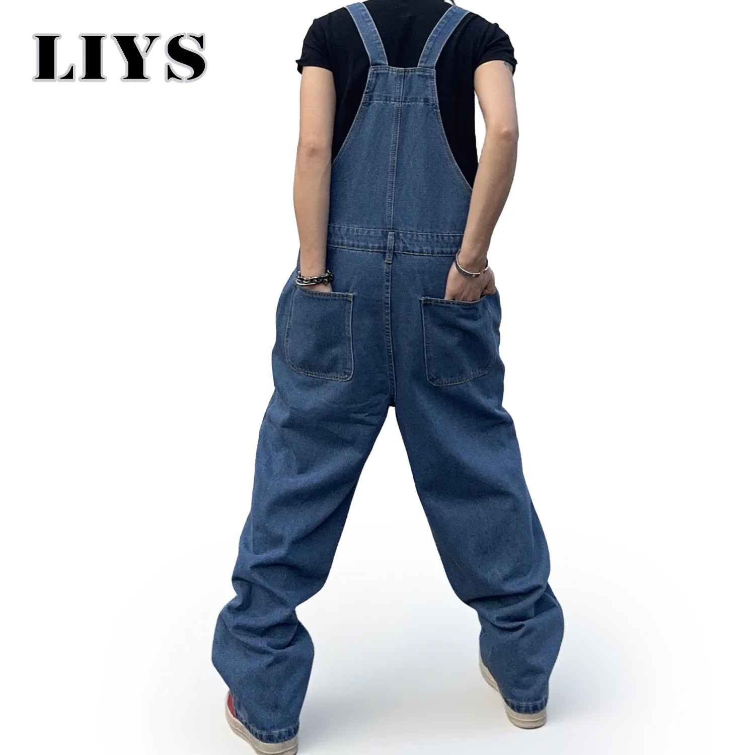 Men's Denim Overall Jumpsuit – Baggy Loose Fit Streetwear Bib Pants
